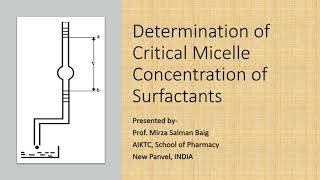 Experiment determination of Critical micelle concentration of a surfactant [upl. by Rika]