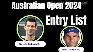 ATP Australian Open 2024 Entry List  Tennis  ATP Tour  Tennis Candy  AO 2024  Aussie Open 2024 [upl. by Yuzik]