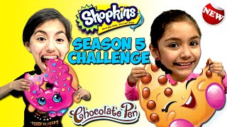 SHOPKINS SEASON 5 Challenge  Chocolate Pen Challenge  KidToyTesters [upl. by Schoof]