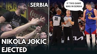 Nikola Jokic Ejected What Really Wouldve Happened in Serbia Ref in Serbia Gives Advice to NBA Ref [upl. by Pepita]