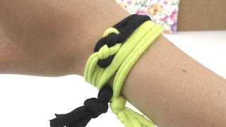 Armband mit Knoten aus Stoffstreifen  einfaches aber schickes Armband selber machen  Anleitung DIY [upl. by Aneert]