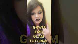 EMO GLAM MAKEUP W Glamlite frosted flakes palette blacklipstick scenemakeup emogirlmakeup [upl. by Imerej]