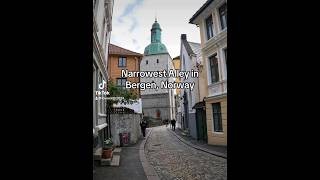 Narrowest alley in bergen norway norway bergen alley travel [upl. by Imotas939]