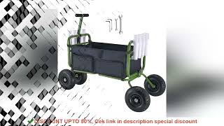 REVIEW VEVOR 300lbs Beach Fishing Cart Fish Marine Foldable Cart with Four 11quot Wheels 8 Rod Holde [upl. by Hare]