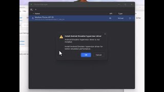 Android Emulator hypervisor driver is not installed Solución [upl. by Ayvid]
