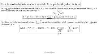 L11 Derived discrete distribution joint discrete distribution [upl. by Osei]