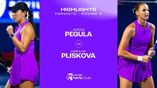 Jessica Pegula vs Karolina Pliskova  2024 Toronto Round 2  WTA Match Highlights [upl. by Sherrod]