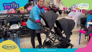 Carriola doble Graco con portabebés Isofix [upl. by Ketchum]