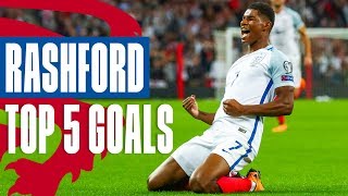 quotWhat A Strike What A Goalquot  Marcus Rashford Top 5 Goals  England [upl. by Chip]