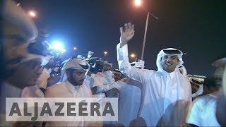 🇶🇦 Thousands celebrate Sheikh Tamim homecoming in Qatar  Al Jazeera English [upl. by Yroger]