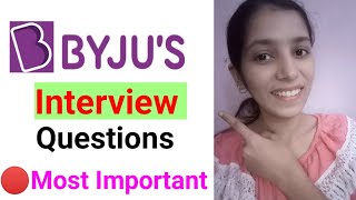 BYJUS Interview Questions for BDA Job [upl. by Norm]