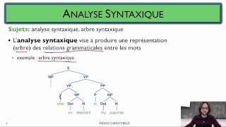 Traitement automatique des langues 61 Analyse syntaxique  motivation [upl. by Ffilc193]