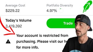 ⚠️Robinhood  RESTRICTED From Buying  Day Trade Restrictions [upl. by Rey]