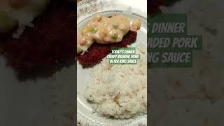 Crispy Breaded Pork in Ala King Sauce dinner kain letseat crispydelicious food lovefood nice [upl. by Schoenfelder]