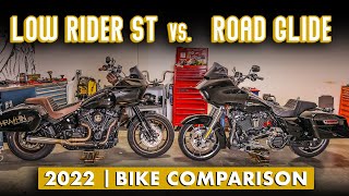 2022 HarleyDavidson Low Rider ST vs 2022 HarleyDavidson Road Glide Comparison [upl. by Eltsyrk489]