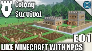 Colony Survival  Like Minecraft With NPCS  Lets Play Colony Survival Gameplay  S01E01 [upl. by Careaga]