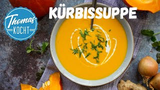 Kürbissuppe mit Ingwer und Kokosmilch  Hokkaido Kürbis [upl. by Leanatan]