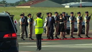 G7 le Premier ministre du Japon atterit à Biarritz  AFP Images [upl. by Adnawyt]