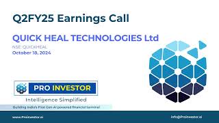 QUICK HEAL TECHNOLOGIES Q2FY24 EARNINGS CONCALL [upl. by Dahs]