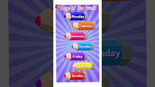 7 days of week learning song for kids  days of the week song [upl. by Droffig]