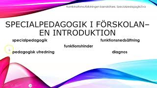 PPnr1 Specialpedagogik i förskolan En introduktion [upl. by Rosemarie]