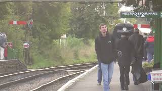 SR no 34072 257 Squadron Arrivals Ropley from Alresford Hampshire [upl. by Adnorhs269]