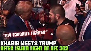 Khabib Nurmagomedov MEETS Donald Trump After Islam Vs Poirier Fight At UFC 302 FULL FOOTAGE [upl. by Demah227]