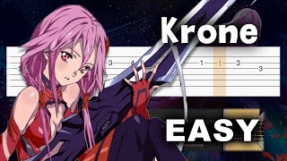 Guilty Crown  Krone  EASY Guitar tutorial TAB [upl. by Dihgirb924]