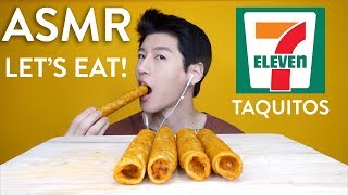 ASMR 7 Eleven Taquitos No Talking CRUNCHY CHEWY Eating Sounds [upl. by Ailehs]