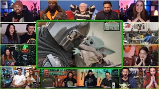 YouTubers React To Mando And Grogu’s Reunion  The Book Of Boba Fett Ep 7 Reaction Mashup [upl. by Reginauld]