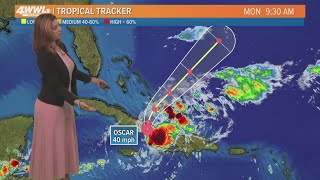 Monday Noon Tropical Update Oscar brings heavy rain and wind to parts of Cuba The Bahamas [upl. by Yonit787]