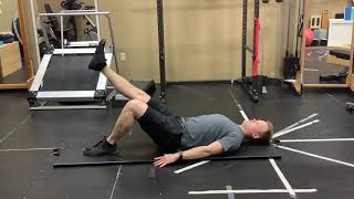 Single Leg Bridge Demonstration for Proximal Hamstring Tendinopathy With Physiotherapist [upl. by Japheth]