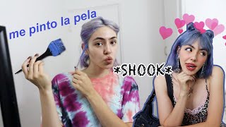 me pinto el cabello AZUL para solucionar mis problemas [upl. by Aynatahs]