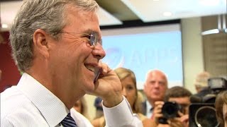 Jeb Bush campaigns by cell phone in South Carolina [upl. by Mel67]