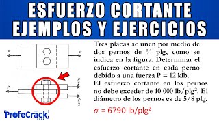 Esfuerzo Cortante Ejemplos y Ejercicios Resueltos ✅ Pernos y Placas Mecánica de Materiales Fácil [upl. by Waneta]