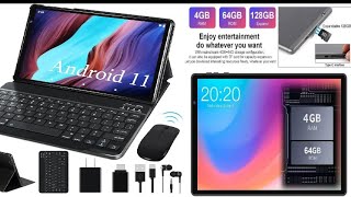 FACETEL Tablet 10 inch Android Tablet with Keyboard 4GB RAM 64GB ROM TF 128 GB 8000mAh [upl. by Eerazed]