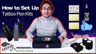 How to set up a tattoo pen kit step by step丨Tattoo Beginners Tutorial  Wormhole Tattoo [upl. by Aihsena345]