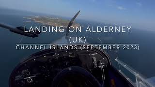 Landing on Alderney by EV97 Microlight Aircraft [upl. by Ennaxxor]