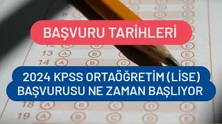 2024 Kpss Ortaöğretim Başvurusu Ne Zaman [upl. by Niryt]