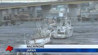 Tsunami Slams Japanese Coast After Quake [upl. by Colvert251]