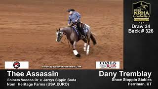 NRHA 2022 Reining Futurity in Oklahoma 🐴 Thee Assassin 🇺🇸 Dany Tremblay… 220 12th Open Lev4 [upl. by Brenden496]