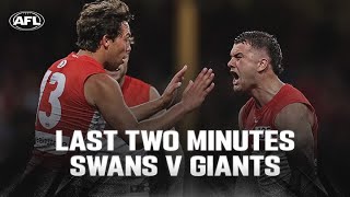 Last Two Minutes Sydney Swans v GWS Giants  Qualifying Final  AFL [upl. by Timms]