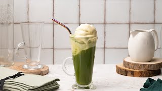 Vanilla Matcha Ice Cream Floats Recipe [upl. by Oiralih]