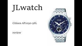 시티즌 에코드라이브 리뷰 Citizen EcoDrive Moon Phase Japan Sapphire Watch AP105056L [upl. by Ailadi996]