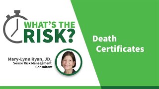 Two Minutes What’s the Risk Death Certificates [upl. by Ahsats986]