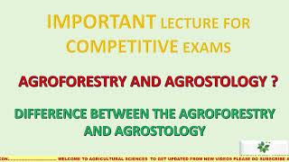 AgroforestryAgrostology and Graminology with their differences in detail [upl. by Neibart]