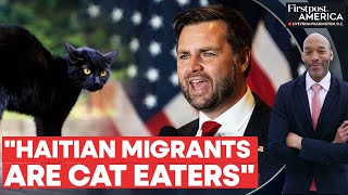 Trumps Running Mate JD Vance Says Haitian Migrants Killing amp Eating Pets  Firstpost America [upl. by Zined230]