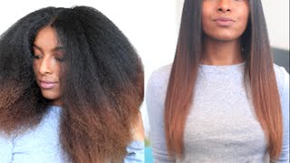 How I Straighten amp Trim My Natural Hair  naturalneiicey [upl. by Eelrahc]