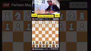 Gukesh crushed Maghsoodloochess Olympiad 2024gukeshchessolympiad2024chesscomchess24magnus [upl. by Lesde]