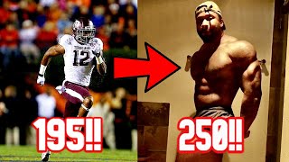 How I Gained 55 pounds of muscle Natural Transformation  D1 football player to bodybuilder [upl. by Drannel]